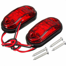 10-30V Oval Clearing Truck Trailer Side Marker Light (Red)