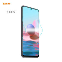 For Redmi Note 10s / Note 10 4G 5 PCS ENKAY Hat-Prince Full Glue Full Coverage Screen Protector Explosion-proof Hydrogel Film