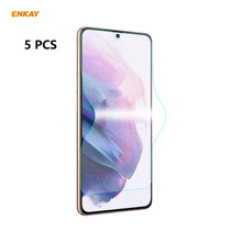For Samsung Galaxy S21 5G 5 PCS ENKAY Hat-Prince 0.1mm 3D Full Screen Protector Explosion-proof Hydrogel Film