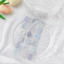 18pcs /Pack Seal Sticker DIY Handbook Three-Dimensional Crystal Stickers Envelope Decorative Seal Stickers, Color: Blue Candy
