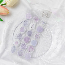 18pcs /Pack Seal Sticker DIY Handbook Three-Dimensional Crystal Stickers Envelope Decorative Seal Stickers, Color: Purple Candy