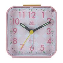Square Mute Alarm Clock Mini Bedside Office Electronic Clock(Pink)