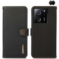 For Xiaomi Redmi K60 Ultra / 13T KHAZNEH Custer Texture RFID Genuine Leather Phone Case(Black)