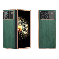 For Xiaomi Mix Fold 3 Nano Plating Wood Texture PU Phone Case(Green)