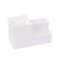 5 PCS Multifunctional Morandi Pen Holder Student Desktop Office Storage Box Makeup Brush Holder Desktop Shelf(Milk White)