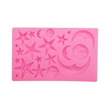 Star Moon Face Chocolate Clay DIY Silicone Mold(Pink)
