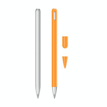 2 Sets 3 In 1 Stylus Silicone Protective Cover + Two-Color Pen Cap Set For Huawei M-Pencil(Orange)