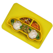 Integrated Child Food Grade Silicone Square Car Plate(Yellow)