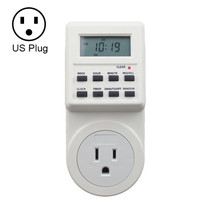 AC 120V Smart Home Plug-in LCD Display Clock Summer Time Function 12/24 Hours Changeable Timer Switch Socket, US Plug