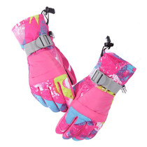 Unisex Skiing Riding Winter Outdoor Sports Touch Screen Thickened Splashproof Windproof Warm Gloves, Size: L(Rose Red)