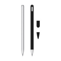 2 Sets 3 In 1 Stylus Silicone Protective Cover + Two-Color Pen Cap Set For Huawei M-Pencil(Black)