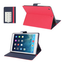 GOOSPERY FANCY DIARY for iPad Air Cross Texture Leather Case with Card Slot & Holder & Wallet(Red)