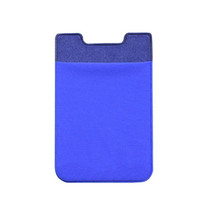 4 PCS Stretch Lycra Mobile Phone Back Sticker Card Holder Phone Back Wallet Bus Bank Card Holder(Deep Blue)