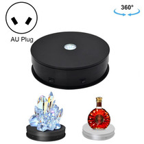 20cm Electric Rotating Turntable Display Stand LED Light Video Shooting Props Turntable, Power Plug:220V AU Plug(Black)