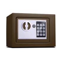 17E Home Mini Electronic Security Lock Box Wall Cabinet Safety Box without Coin-operated Function(Bronze)