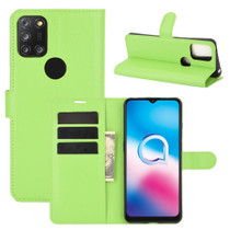 For Alcatel 3X 2020 Litchi Texture Horizontal Flip Protective Case with Holder & Card Slots & Wallet(Green)