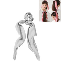 3 PCS Super Long Large Intestine Circle Silk Scarf Ribbon Satin Solid Color Big Tail Hair Circle(Gray)