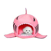 Indoor Pet Dog Puppy Cat Warm House Sharks Pet Sleeping Bed Nest, S Size: 42x42x42cm(Pink)