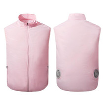 Refrigeration Heatstroke Prevention Outdoor Ice Cool Vest Overalls with Fan, Size:XL(Pink)