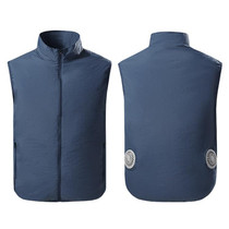Refrigeration Heatstroke Prevention Outdoor Ice Cool Vest Overalls with Fan, Size:XL(Royal Blue)