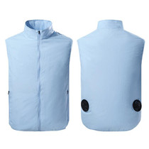 Refrigeration Heatstroke Prevention Outdoor Ice Cool Vest Overalls with Fan, Size:XL(Light Blue)