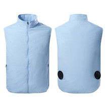 Refrigeration Heatstroke Prevention Outdoor Ice Cool Vest Overalls with Fan, Size:L(Light Blue)