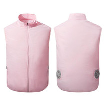 Refrigeration Heatstroke Prevention Outdoor Ice Cool Vest Overalls with Fan, Size:L(Pink)