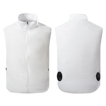 Refrigeration Heatstroke Prevention Outdoor Ice Cool Vest Overalls with Fan, Size:XXL(White)