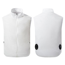 Refrigeration Heatstroke Prevention Outdoor Ice Cool Vest Overalls with Fan, Size:XL(White)