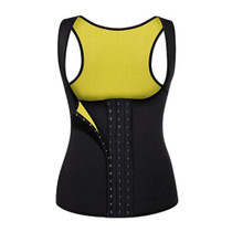 U-neck Breasted Body Shapers Vest Weight Loss Waist Shaper Corset, Size:L(Black Yellow)