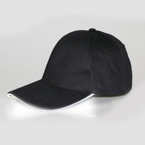 LED Luminous Baseball Cap Male Outdoor Fluorescent Sunhat, Style: Rechargeable, Color:Black Hat White Light