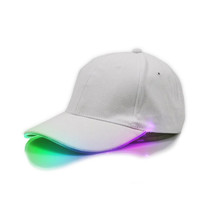 LED Luminous Baseball Cap Male Outdoor Fluorescent Sunhat, Style: Rechargeable, Color:White Hat Colorful Light