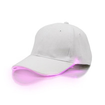 LED Luminous Baseball Cap Male Outdoor Fluorescent Sunhat, Style: Rechargeable, Color:White Hat Pink Light