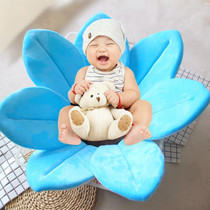 Foldable Bathtub Blooming Sink Lotus Flower Bath Mat Pad for Newborn Baby, Size: 80cm x 80cm x 5cm(Blue)