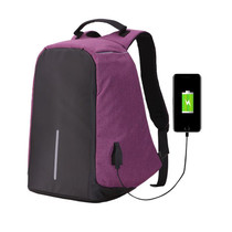 Multi-Function Large Capacity Travel Anti-theft Security Casual Backpack Laptop Computer Bag with External USB Charging Interface for Men / Women, Size: 42 x 29 x 14 cm(Purple)
