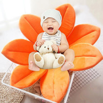 Foldable Bathtub Blooming Sink Lotus Flower Bath Mat Pad for Newborn Baby, Size: 80cm x 80cm x 5cm(Orange)
