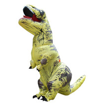Inflatable Dinosaur Adult Costume Halloween Inflated Dragon Costumes Party Carnival Costume for Women Men(Yellow)