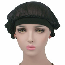 Coconut Nightcap Air Conditioning Cap Long Hair Cap Wide Band Satin Bonnet(Black)