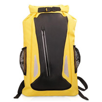 Outdoor Waterproof Dry Dual Shoulder Strap Bag Dry Sack PVC Barrel Bag, Capacity: 25L (Yellow)