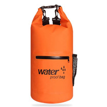 Outdoor Waterproof Dry Dual Shoulder Strap Bag Dry Sack PVC Barrel Bag, Capacity: 20L(Orange)