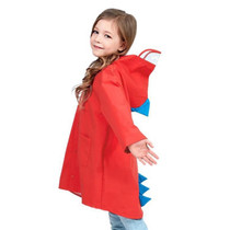 Cartoon Dinosaur Children Fashion Raincoat Size: XL(Red)