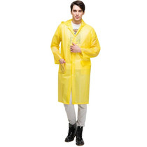 Fashion Adult Lightweight EVA Transparent Frosted Raincoat Big Hat With Pocket Size: L(Yellow)