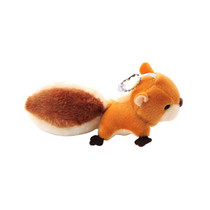 Squirrel Plush Toy Stuffed Animal Keychain Doll Key Ring Bag Pendant with Sucker Plush Keychains Toys (Brown)