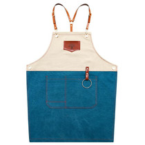 Men Women Overalls Denim Apron(Blue)