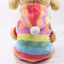 Dog Pajamas Fleece Jumpsuit Autumn Winter Dog Clothes Four legs Warm Pet Clothes, Size:XS(Rainbow Color)