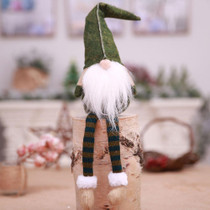 Cute Sitting Faceless Long-legged Elf Doll Christmas Decoration(Green)