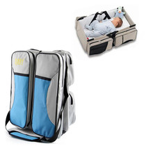 Newborn Baby Portable Travel Foldable Bed Mummy Pack Bag(Gey Blue)