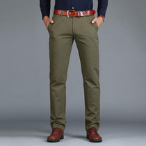 Straight Loose Casual Cotton Trousers for Men(ArmyGreen)