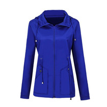 Raincoat Waterproof Clothing Foreign Trade Hooded Windbreaker Jacket Raincoat, Size: XXL( Lake Blue)(Lake Blue)
