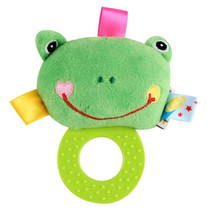 Infant Hand Gripping Gum Rattle Plush Toy, Color: Frog